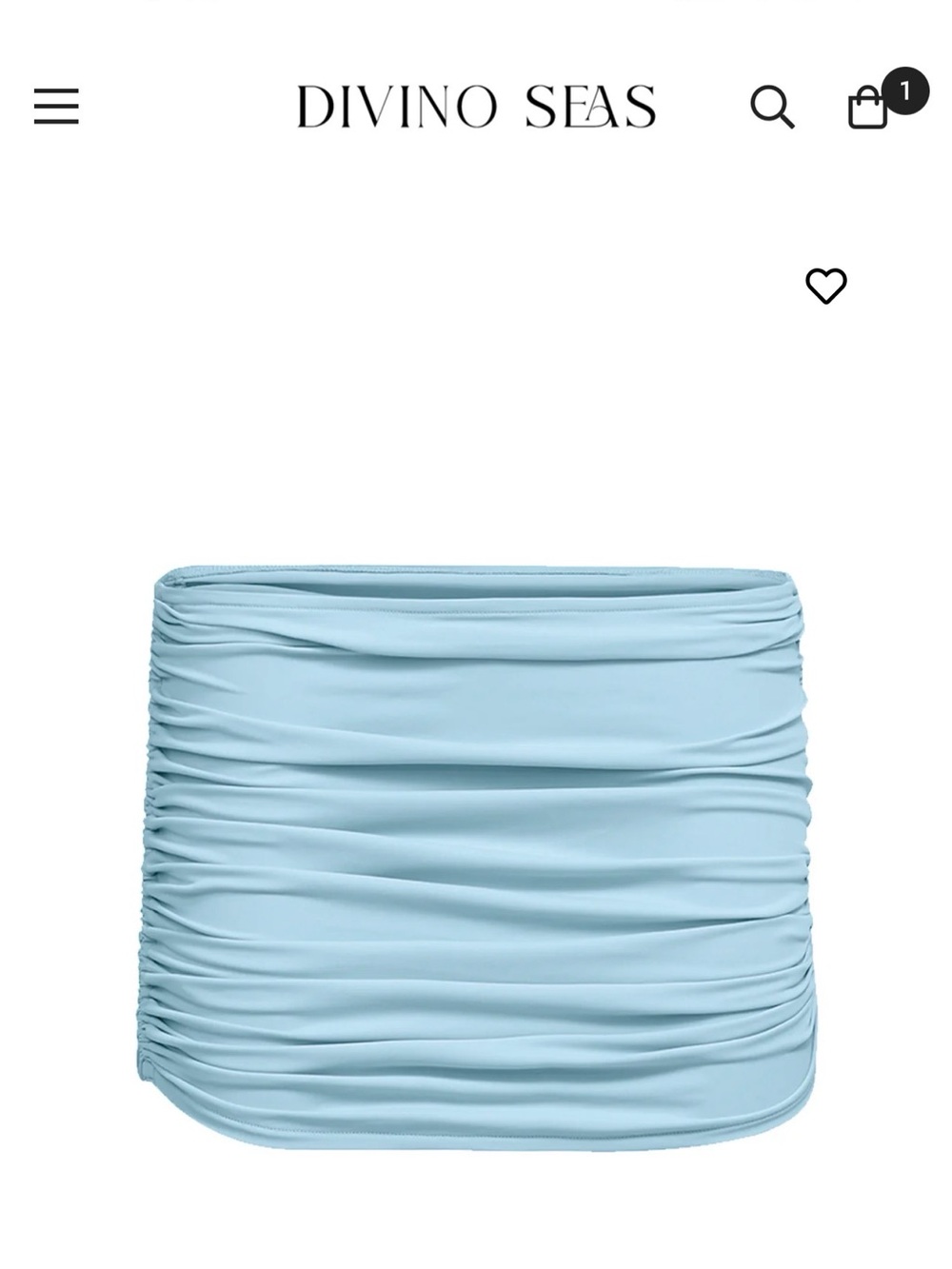 Divino Seas Light Blue Ruched Swim Skirt
